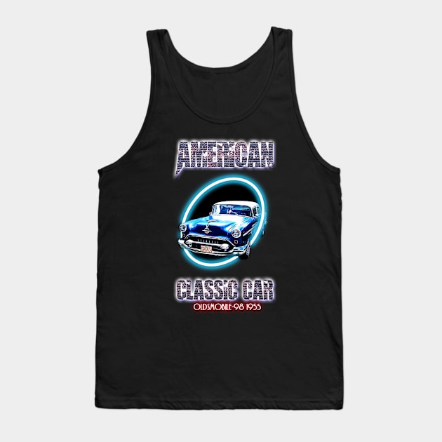 Oldsmobile classic car neon lights Tank Top by Decoches